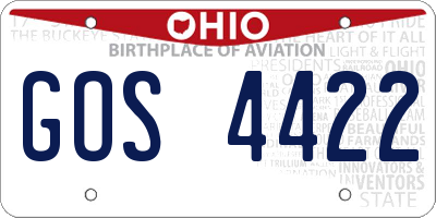 OH license plate GOS4422