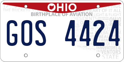OH license plate GOS4424