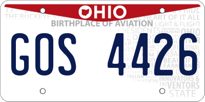 OH license plate GOS4426