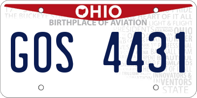 OH license plate GOS4431