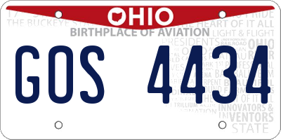 OH license plate GOS4434