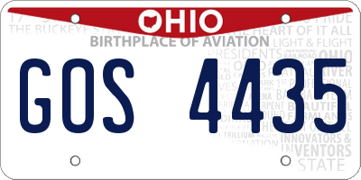OH license plate GOS4435