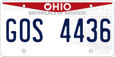 OH license plate GOS4436