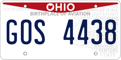 OH license plate GOS4438