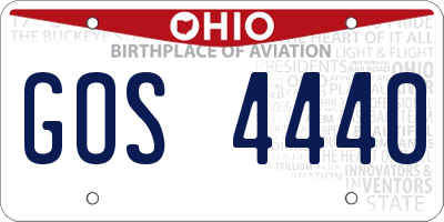 OH license plate GOS4440