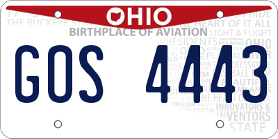 OH license plate GOS4443