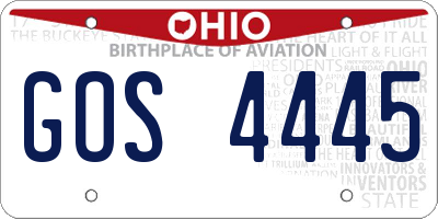 OH license plate GOS4445
