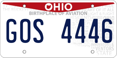 OH license plate GOS4446