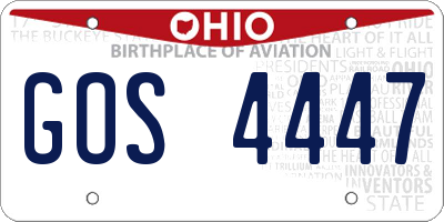 OH license plate GOS4447
