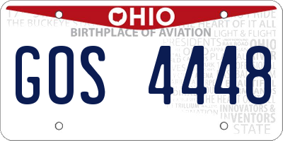 OH license plate GOS4448