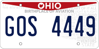 OH license plate GOS4449