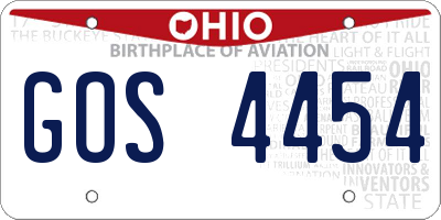 OH license plate GOS4454