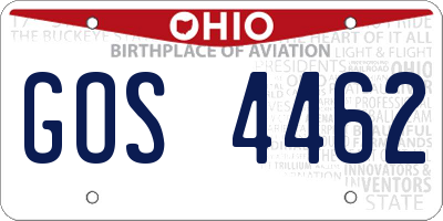 OH license plate GOS4462