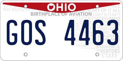 OH license plate GOS4463