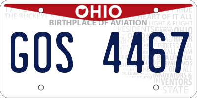 OH license plate GOS4467