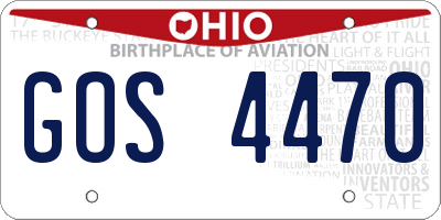 OH license plate GOS4470