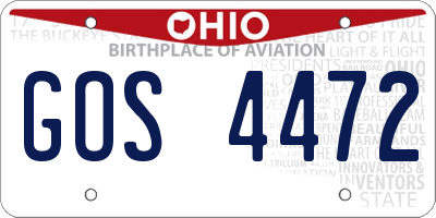 OH license plate GOS4472