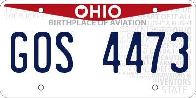 OH license plate GOS4473