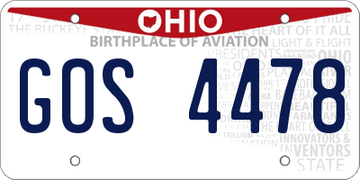 OH license plate GOS4478