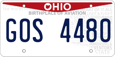 OH license plate GOS4480