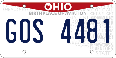 OH license plate GOS4481