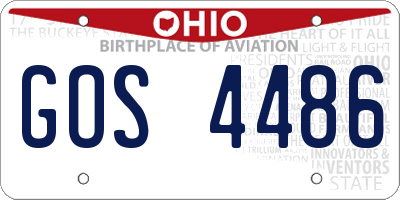 OH license plate GOS4486