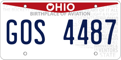 OH license plate GOS4487