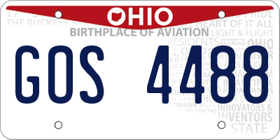 OH license plate GOS4488