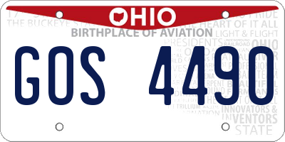 OH license plate GOS4490