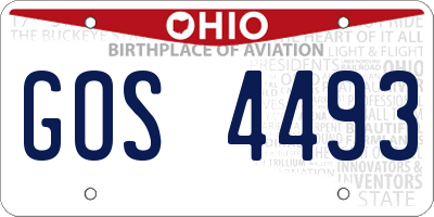 OH license plate GOS4493