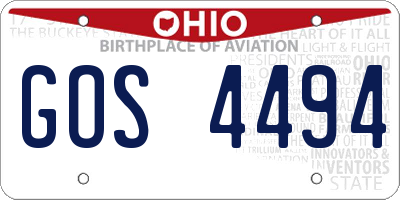 OH license plate GOS4494
