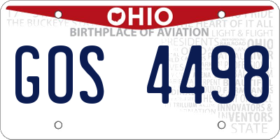 OH license plate GOS4498