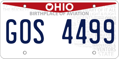 OH license plate GOS4499