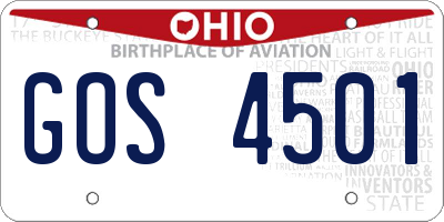 OH license plate GOS4501