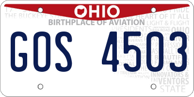 OH license plate GOS4503