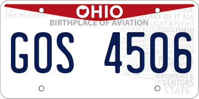 OH license plate GOS4506
