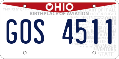 OH license plate GOS4511