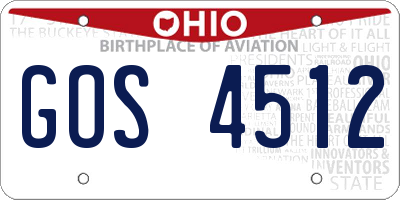 OH license plate GOS4512