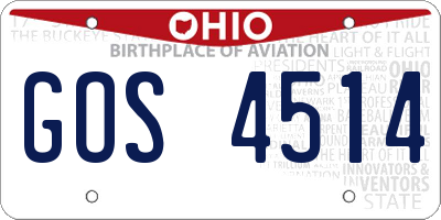 OH license plate GOS4514