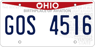 OH license plate GOS4516