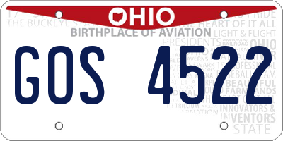 OH license plate GOS4522