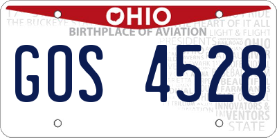 OH license plate GOS4528