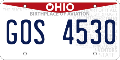 OH license plate GOS4530