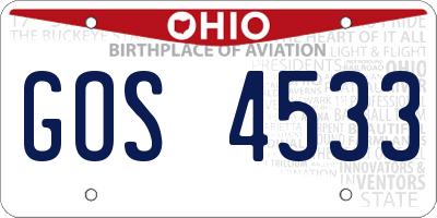 OH license plate GOS4533
