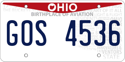 OH license plate GOS4536