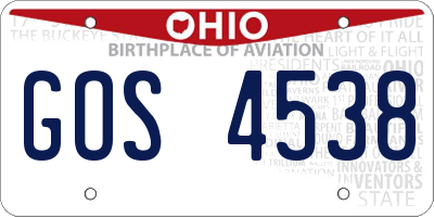 OH license plate GOS4538