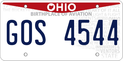 OH license plate GOS4544