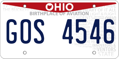 OH license plate GOS4546
