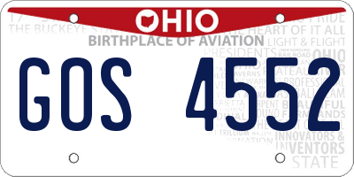 OH license plate GOS4552
