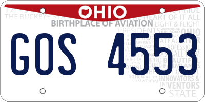 OH license plate GOS4553